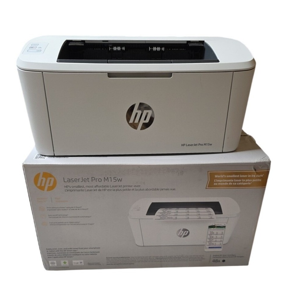 HP LaserJet Pro M15w Wireless Monochrome Laser Printer Only 1512 Pages & Toner!